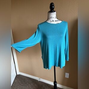 J. Jill Blue Long Sleeve Relaxed Tunic